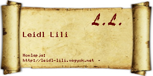 Leidl Lili névjegykártya